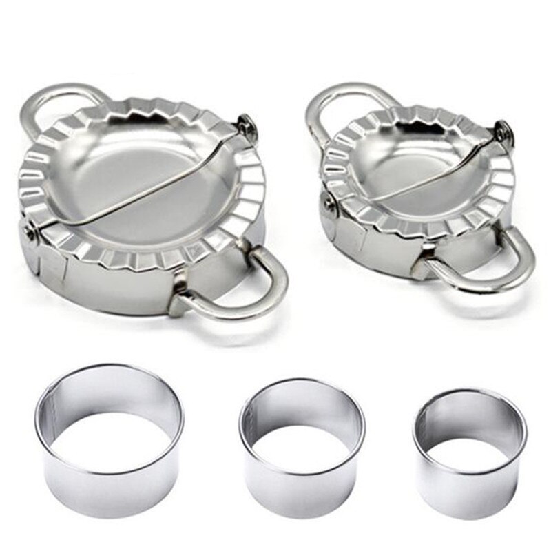 5pcs/set Stainless Steel Dumpling Maker Cutter Manual Ravioli Mold Durable Press Pierogi Dough Cutter Kitchen Dumpling Maker: 5pcs