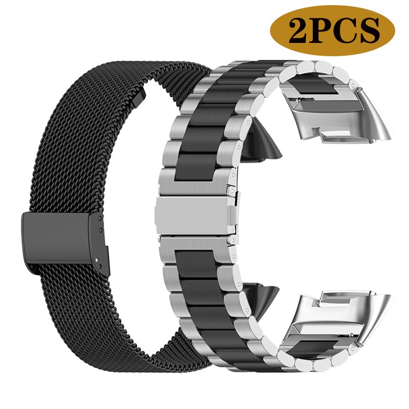 Metal Strap For Fitbit Charge 5 Smart Bracelet Stainless Steel Mesh Watch Band Loop For Fitbit Charge 5 Wristbands Accessories: package 7