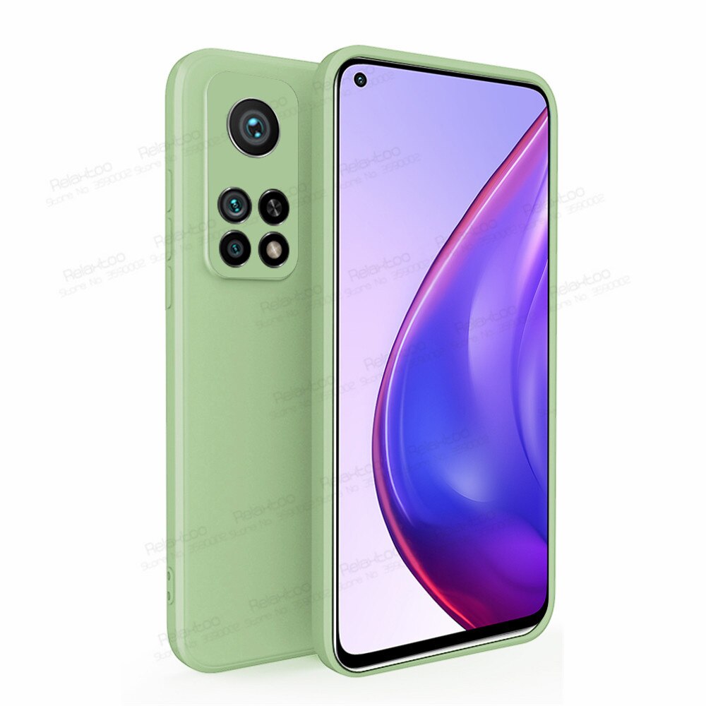Dla Xiaomi Mi 10 T Pro Case miękki płynny silikonowy telefon pokrywa Xiomi 10 T T10 Mi10T 5G zwykły cukierki kolorowy aparat odporny na wstrząsy Coque: MI 10T / Matcha green