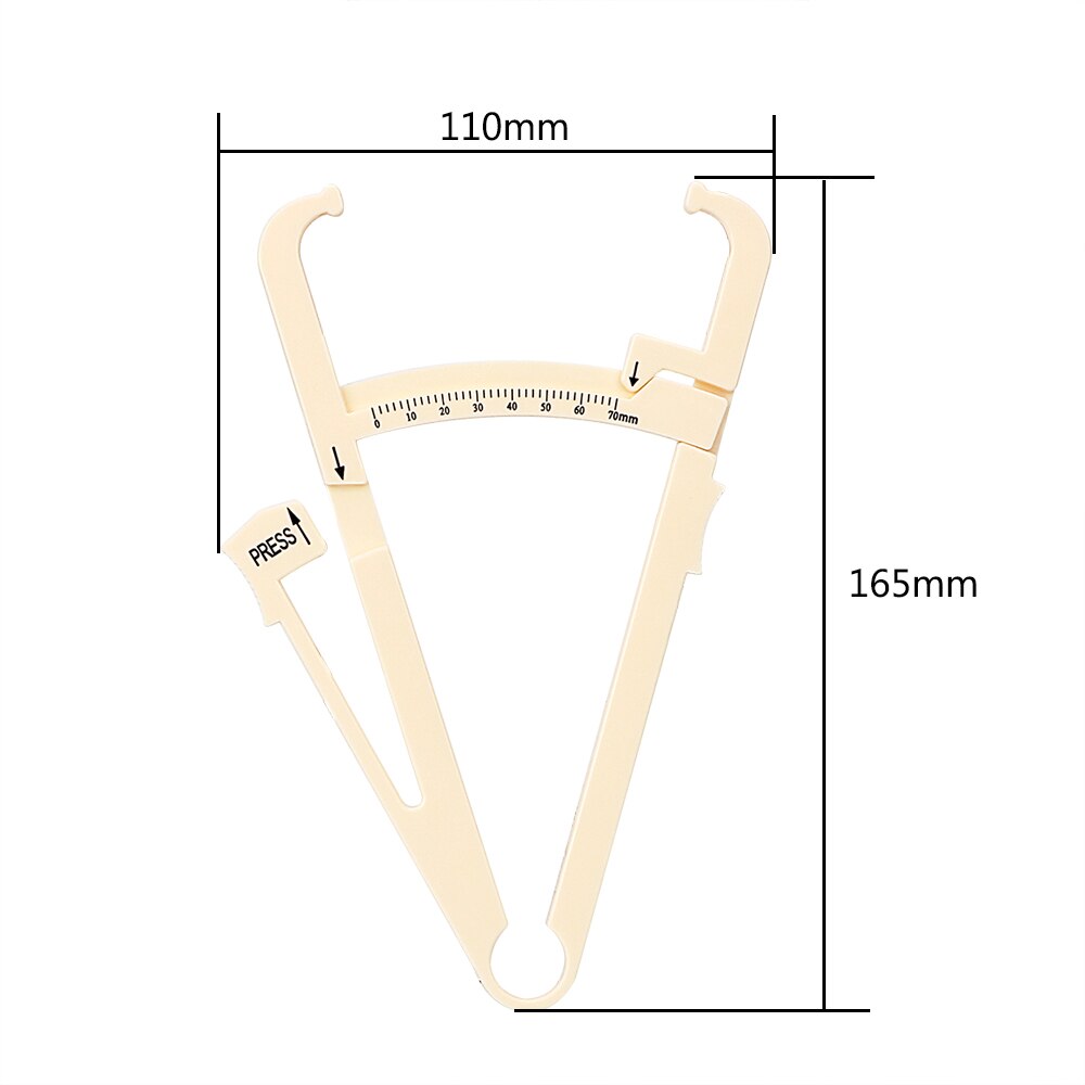 DIYWORK Body Fat Tester Personal Measure Tool Plastic Analysis Instrument 0-70mm Caliper Fitness Accessories