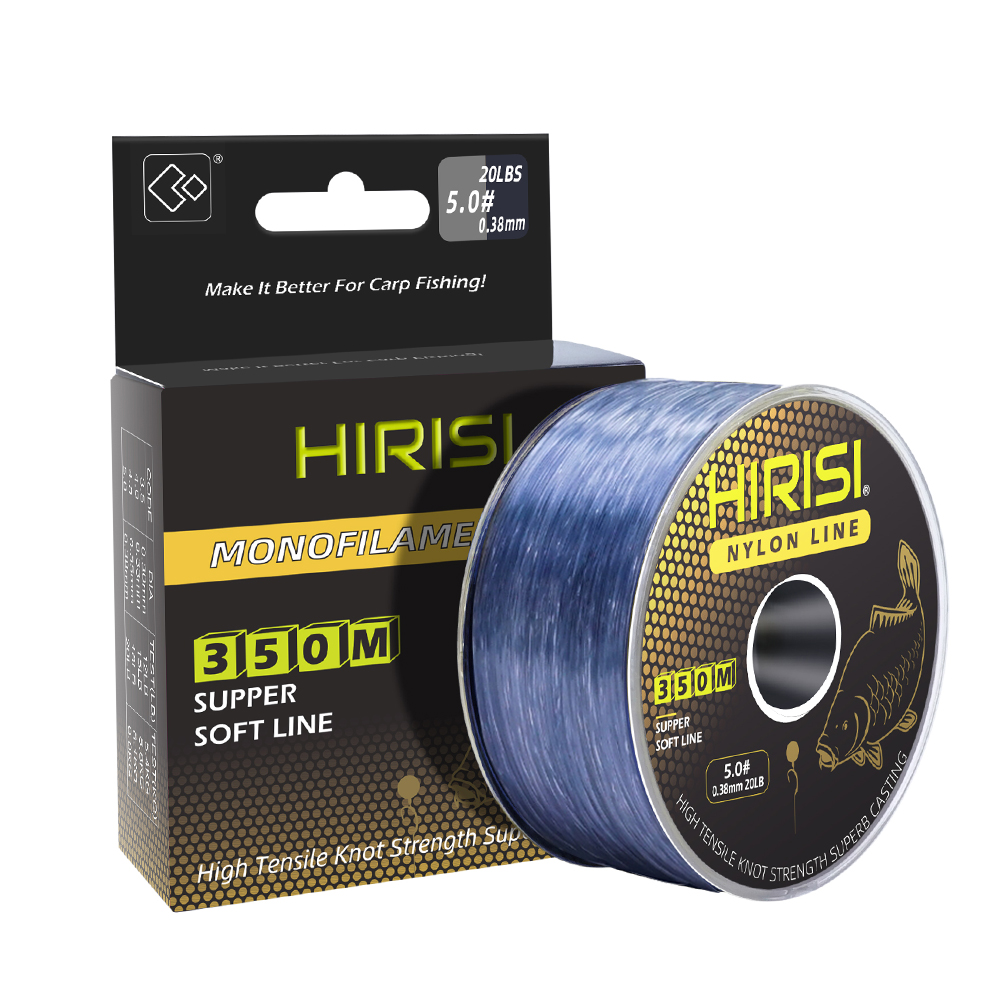 Hirisi-sedal de pesca súper fuerte de 350m, monofilamento japonés de nailon, accesorios de pesca de carpa, 12LB-20LB: Gris claro / 0.3