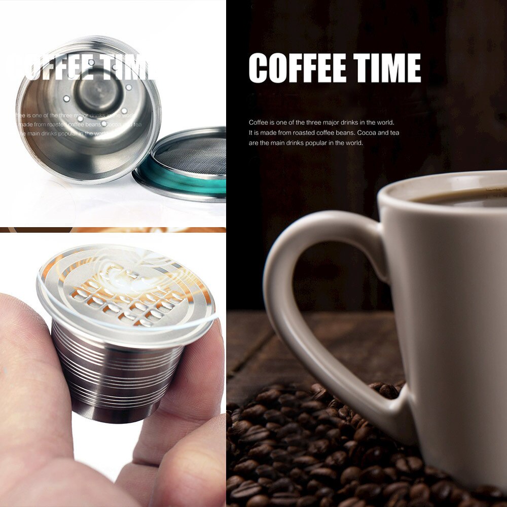 Rustfritt stål nespresso etterfyllbar kaffekapsel tukle gjenbrukbar kafé pod maskin tilbehør kjøkken bedrift jul