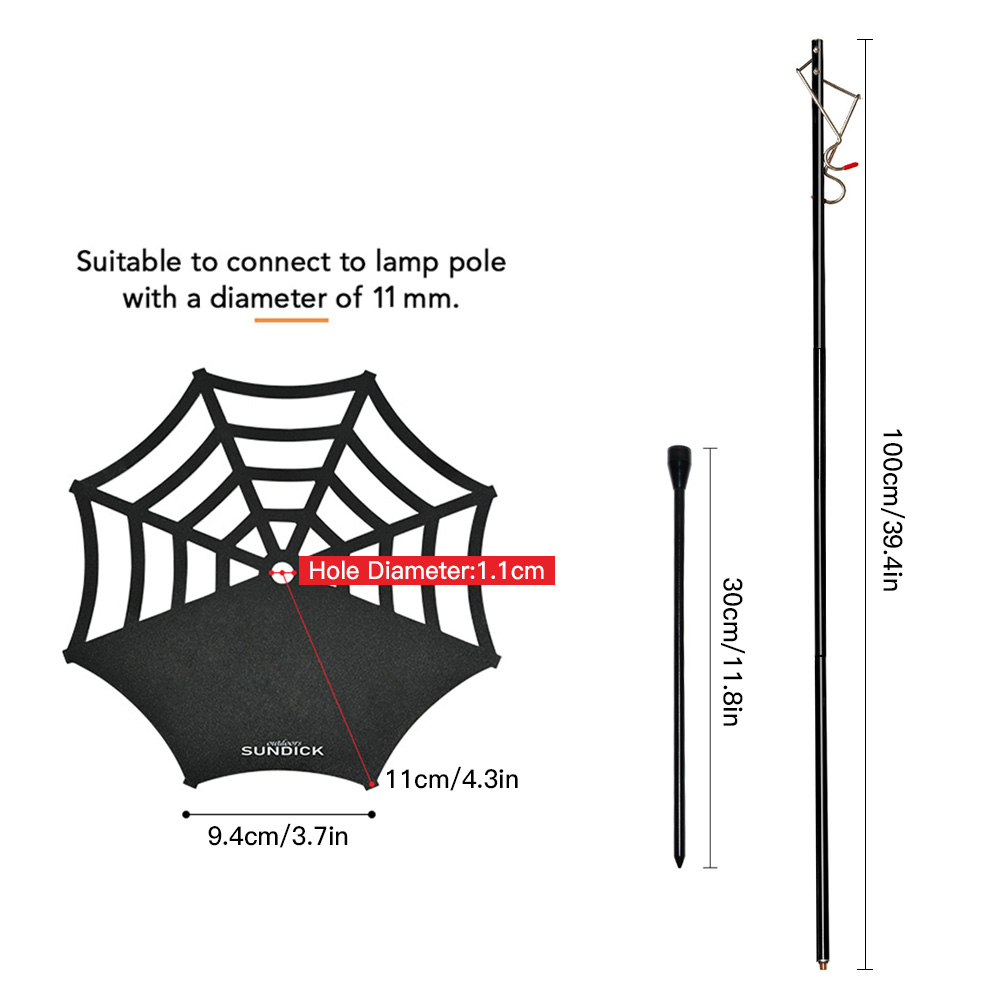 Sundick-bandeja portátil para poste de luz, soporte ligero de acero inoxidable para lámpara, accesorio de Camping