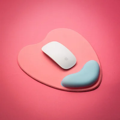 Computer Mouse Pad Ergonomic Cushion Non-slip Rubber Base Memory Foam for Office Home Computer Laptop Desktop Mouse Pads: WHITE