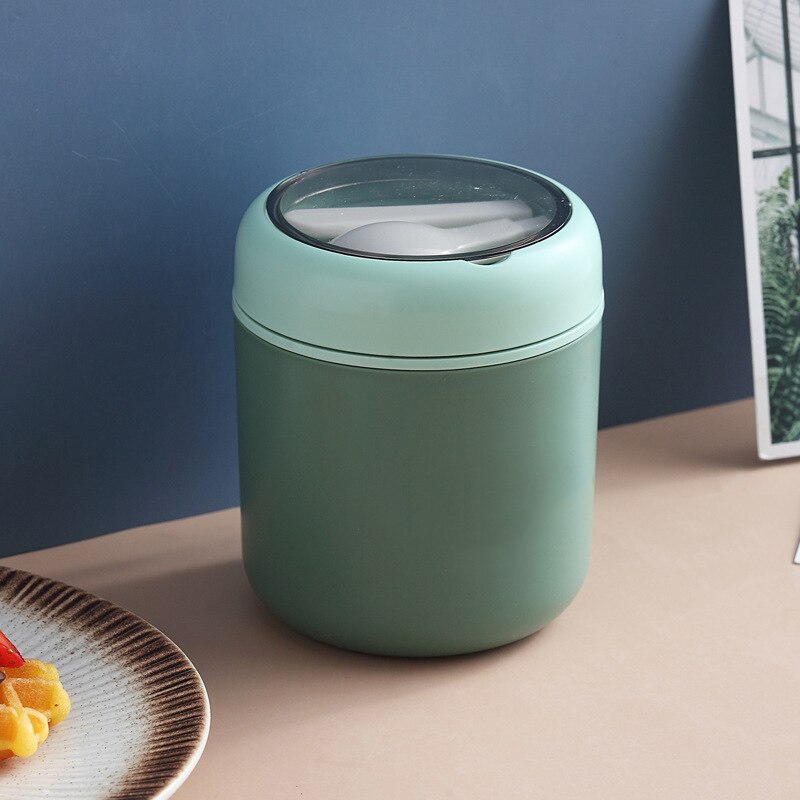 Insulated Container Leak Proof Food Soup Container Lunch Thermoses For School Office Thermal Lunch Box Bento Bowl: Green