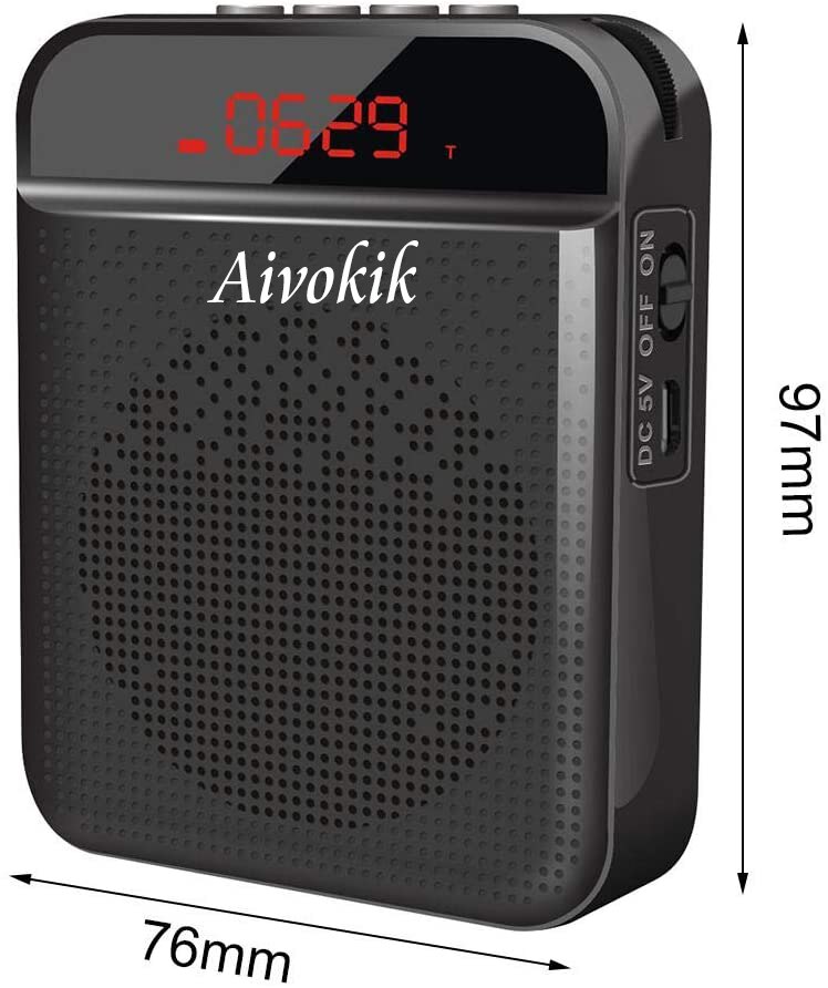 Aivokik Portatile Amplificatore di Voce con Microfono a Cuffia Wireed Ricaricabile Amplificazione del Suono Sistema di 5W