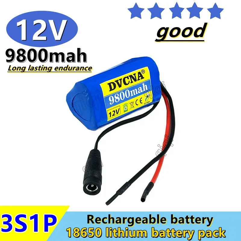 12V 9800mAh 3S1P Lithium Battery 18650 Lithium Battery Pack Protects The Rechargeable Board.with 12.6V1A Charger.