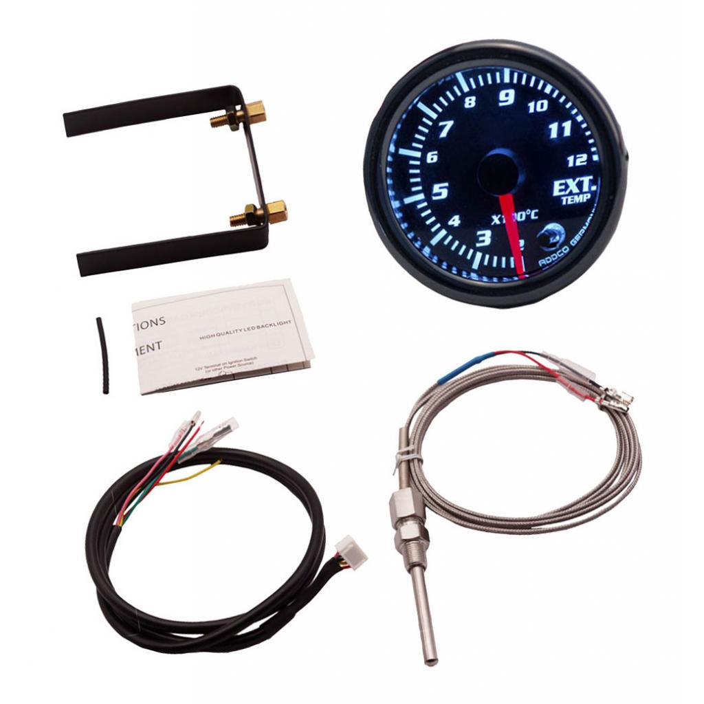 Medidor EGT de 52mm, pirómetro de temperatura de gas de escape de 2 &quot;, 2-12x100 Celsius