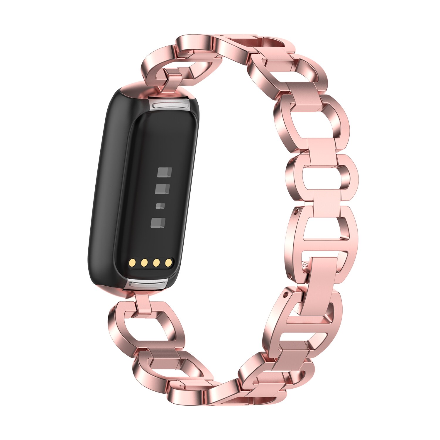 Fitbit-correas de reloj para mujer, pulsera deportiva de acero inoxidable, de Metal, joyería para Fitbit Luxe: Rose pink
