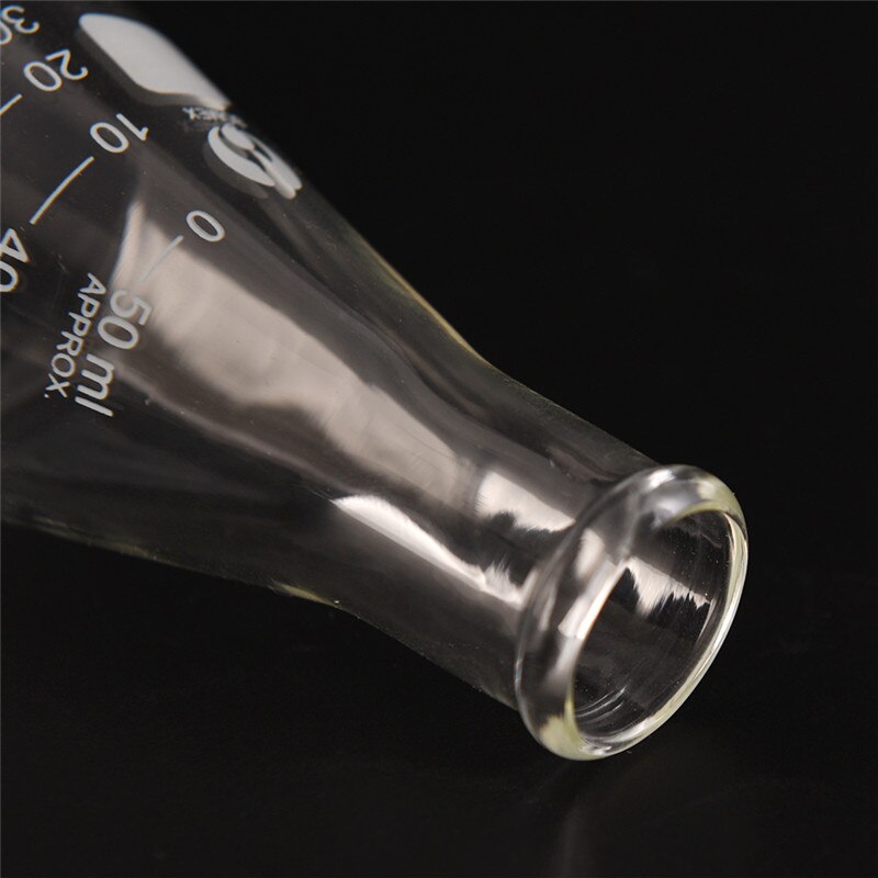50ml klar lab konisk kolbe glass vitenskapelig trygt glass laboratorium skole forskning forsyning glass erlenmeyer kolbe