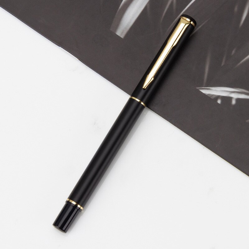 Penna stilografica in metallo con incisione personalizzata penna stilografica per ordine privato regalo commemorativo capo insegnante ufficio scuola di cancelleria: opaco nero