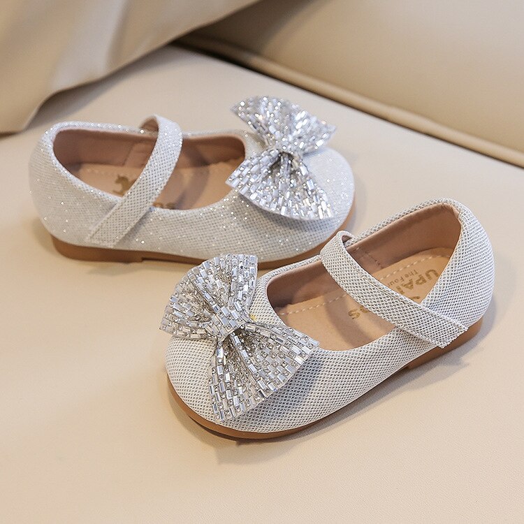 Prinses herfst kinderschoenen van leer voor baby's van mesh + pu met strik voor meisjes (1 2 3 4 5 6 jaar): Wit / 11.5