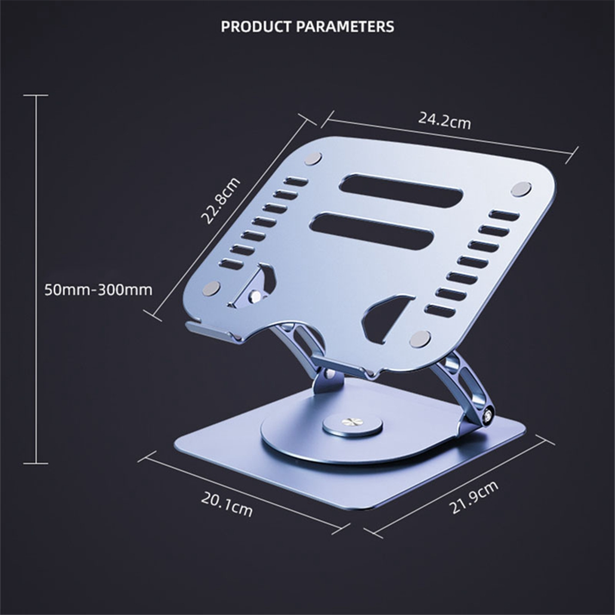 Laptopständer aus Aluminiumlegierung 360° ° Drehbarer Notebook-Halter, anhebbarer Ständer für PC, Laptop, Halterung, Tablet