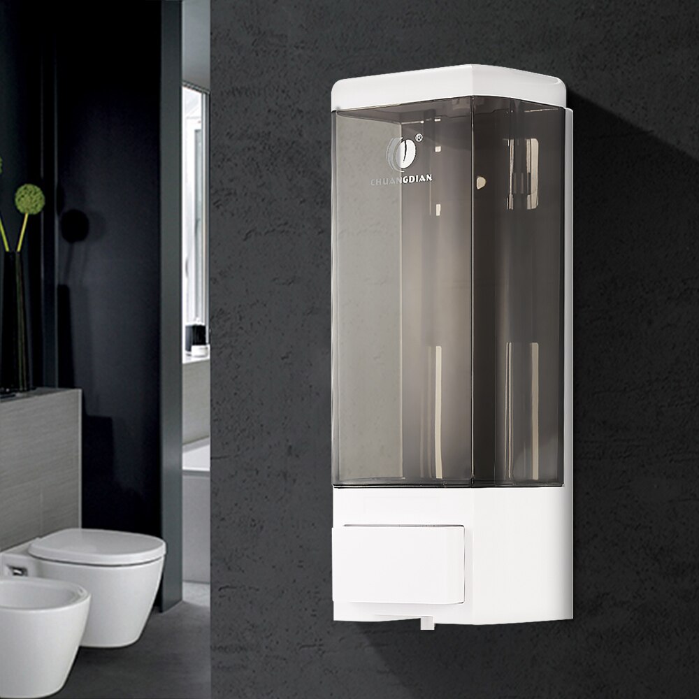 500ml Liquid Soap Dispenser Kitchen Soap Dispenser Pump Wall Mounted Bathroom Shower Liquid Lotion Hand Touch Soap Dispenser: White