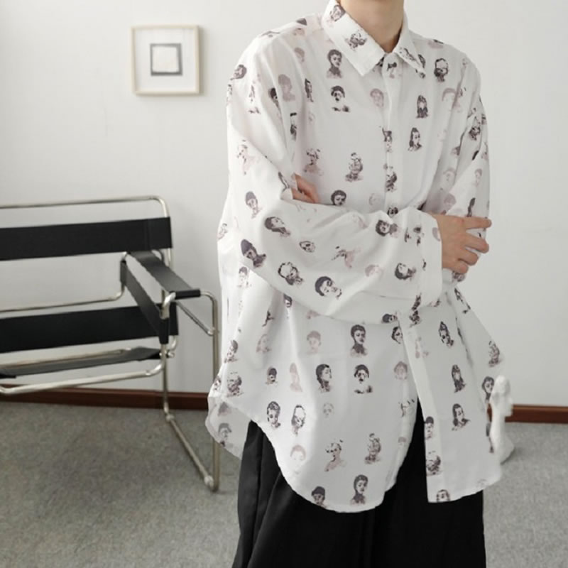 Xitao print kuvio paita naisten syksy tyyli temperamentti kaikki ottelu alaspäin kaulus kokohihainen pusero  zp1854