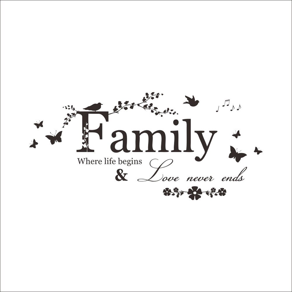 wall sticker wallpapers stickers on the wall Family Letter Quote Removable PVC Vinyl Decal Art Mural Home Decor Wall Stickers