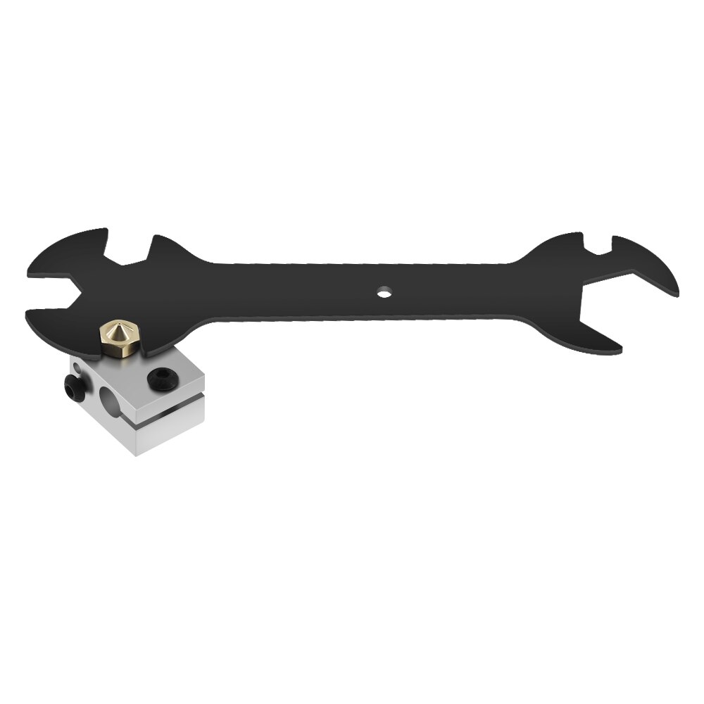 Düsenschlüssel 5 in 1 Schraubenschlüssel Bleiben 6 mm bis 20 mm Stahlschraubenschlüssel flach für E3D MK8 MK10 Düsenwerkzeug 3D-Druckerteile