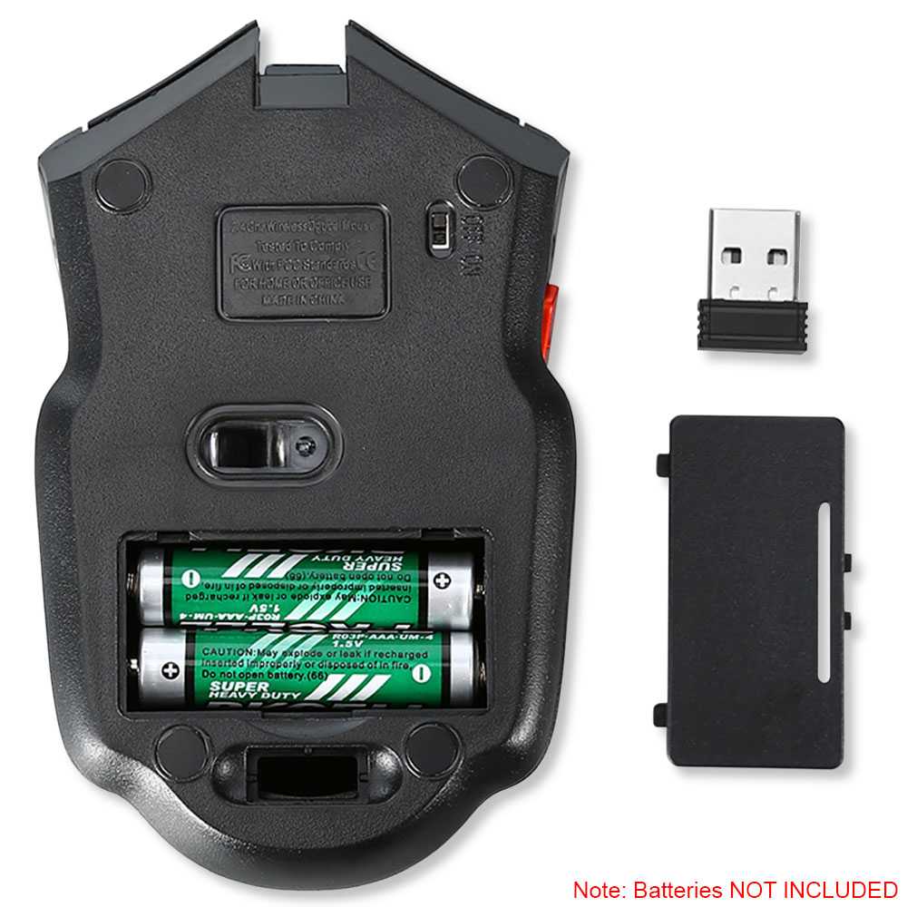 Compact Wireless Optical Mouse GF2427 Black Cordless USB 2.0 Receiver 800 1600 DPI 16RF for Laptop PC Windows 10 8 7 XP