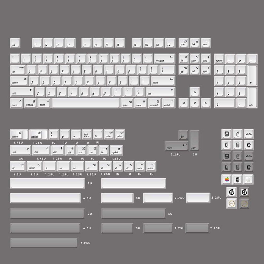 166Pcs Minimalist Style PBT Dye-sub Keycaps for 61/64/87/96/104 Keys GH60 RK61 Matrix Joke Custom Mechanical Gaming Keyboard