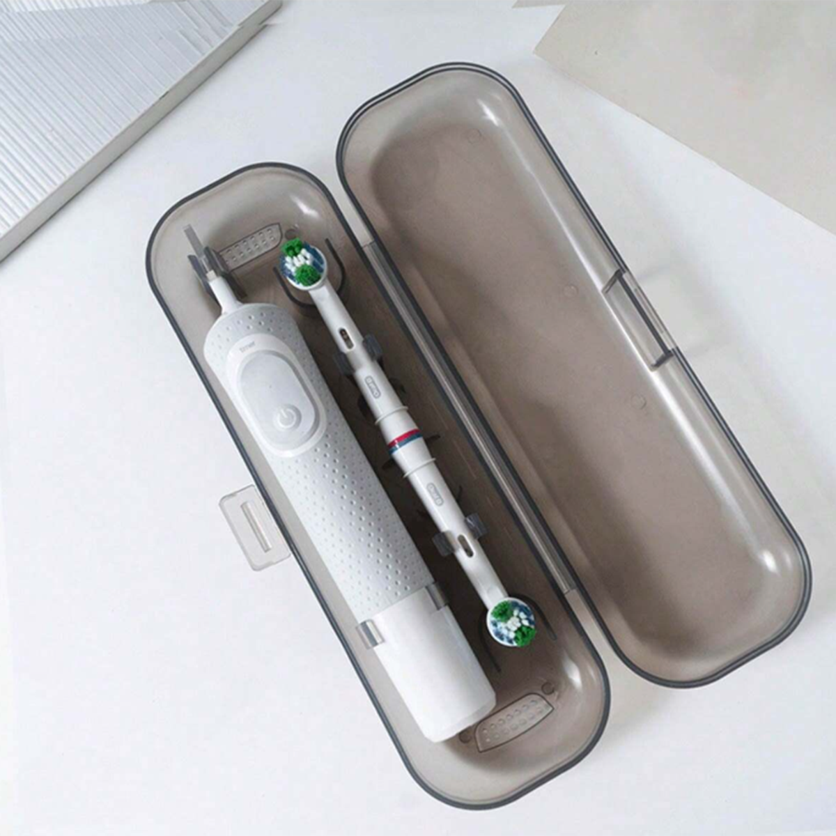 1PC Zahnbürstenkopf Tragbare Staubschutzbox, Reisebox für elektrische Zahnbürsten: Schwarz