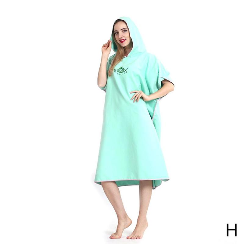 Absorbent Cloak Of Beach Hooded Gown Is Easy To Put On And Take Off: H