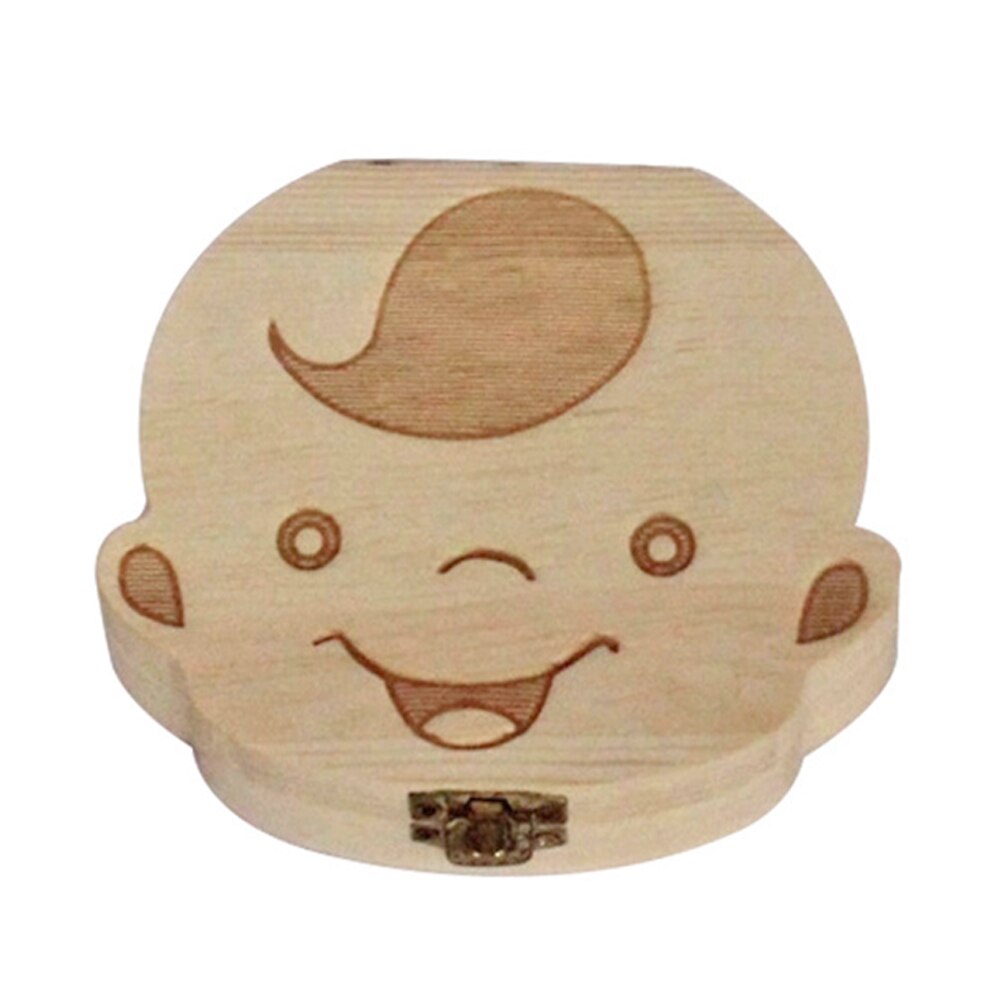 Wooden Baby Teeth Collection Box Teeth Storage Box Baby Teeth Keepsakes Save Wooden English/Spanish/French/Russian/Italia: Boy Spain