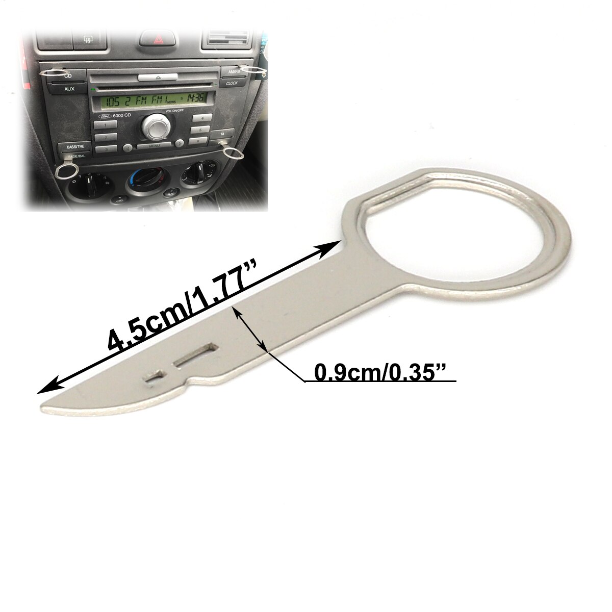 Extractor de llaves de desmontaje de estéreo para Ford Focus Mondeo c-max Transit, herramientas de extracción de coche, 2 pares