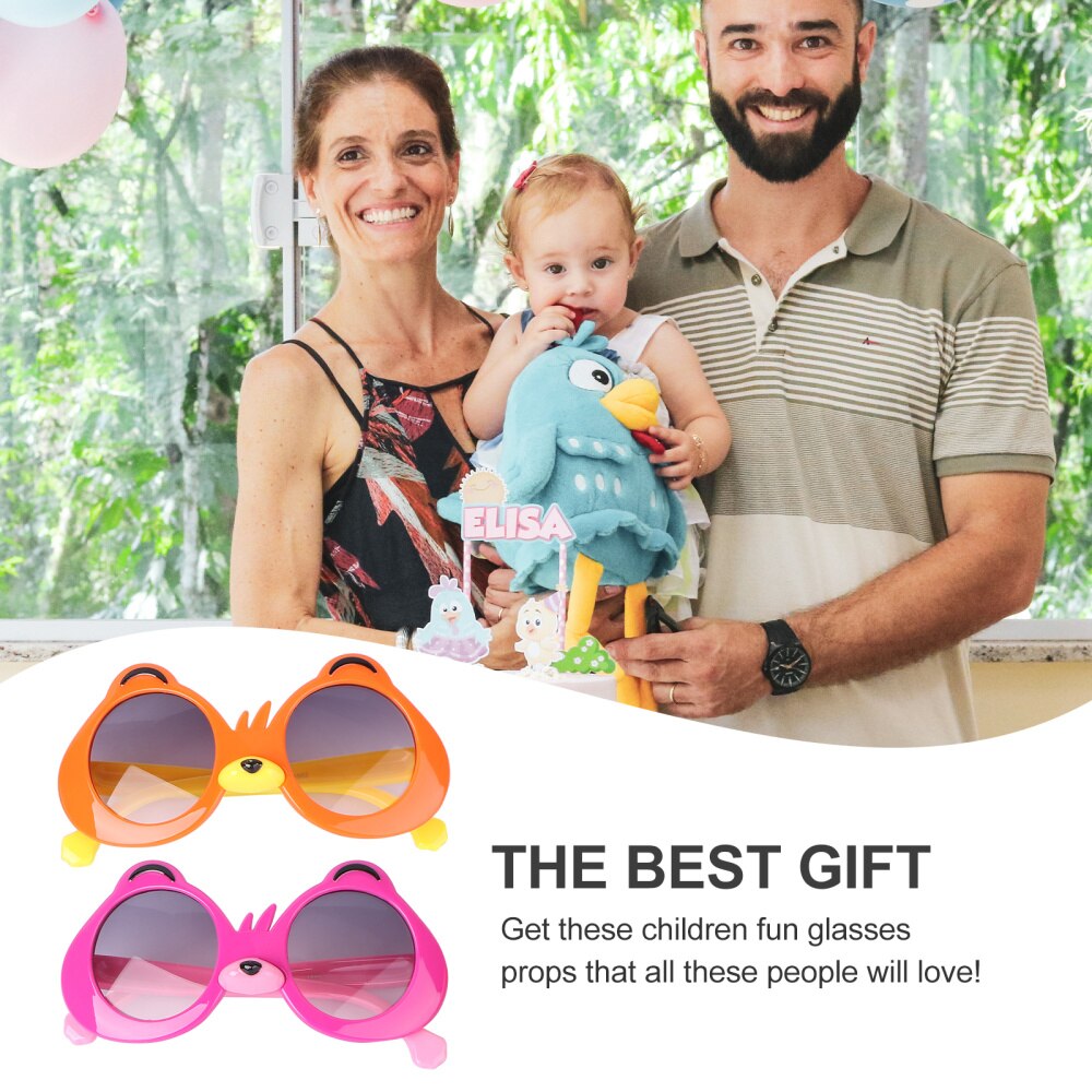 2 Pairs Kind Brillen Foto Requisiten Cartoon Sonnenbrille für Outdoor Party Festival Kinder