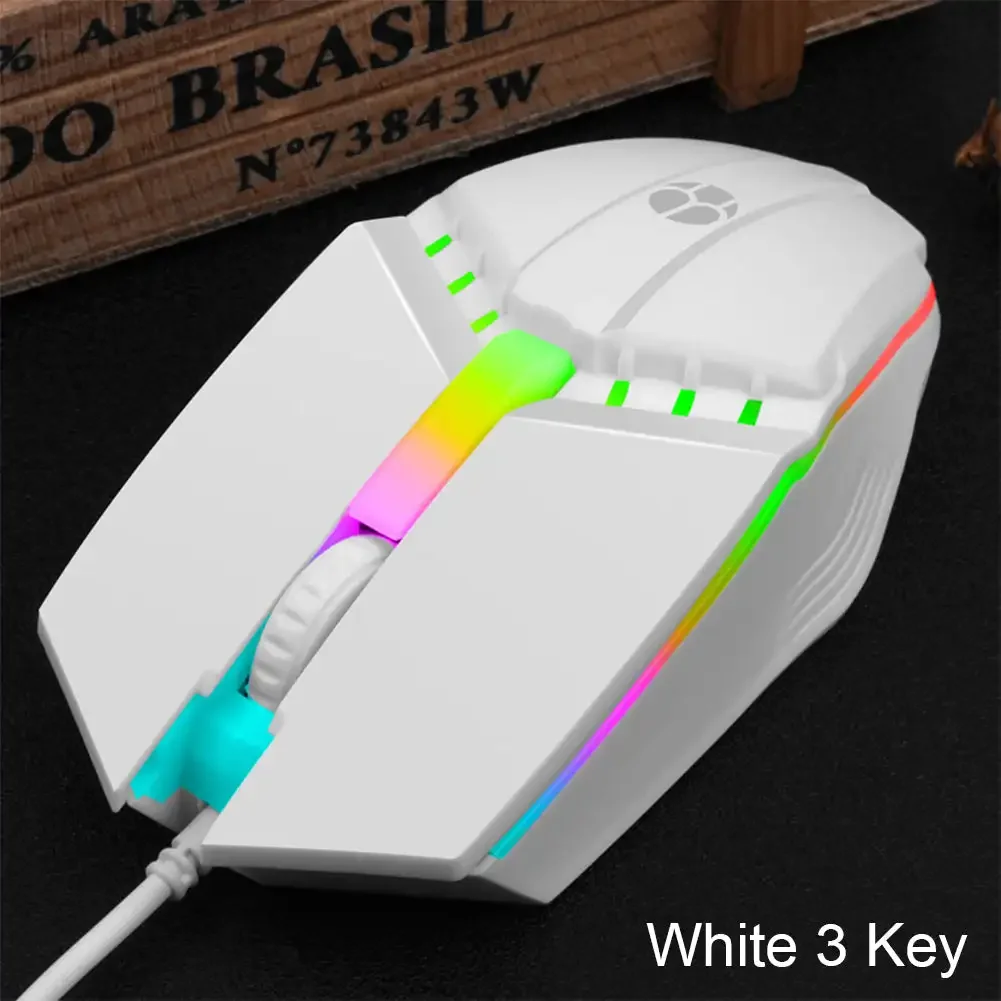 Universal USB Wired Gaming Mouse 1600 DPI 3 Buttons Game LED Optical Ergonomics Mouse For PC Laptop Computer Accessories: DARKNESS