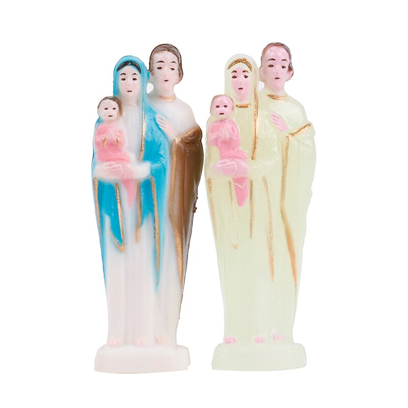 Statue de la vierge marie bleue en plastique, Statue de la vierge marie, faite à la main, jésus, décoration de la maison, de noël
