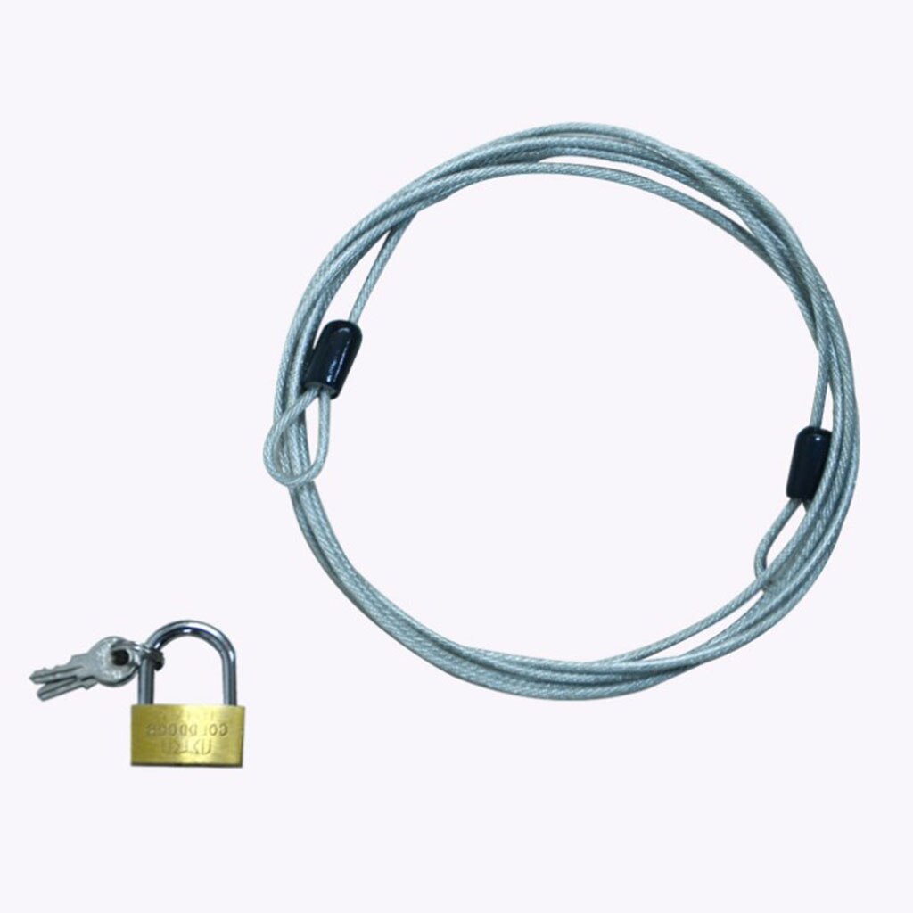Braided Steel Car Motocycle Cover Cable w/ Laminated Steel Padlock 70cm Cable