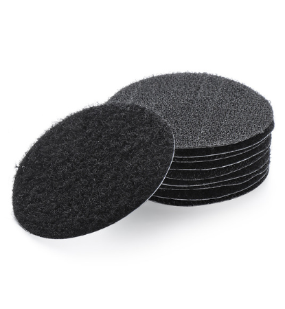 5 Pairs Zelfklevende Haak Lus Sluiting Tape Anti Curling Vloerkleed Mat Grijper Beddengoed Sofa Tapijt Antislip vaste Sticker: black  round