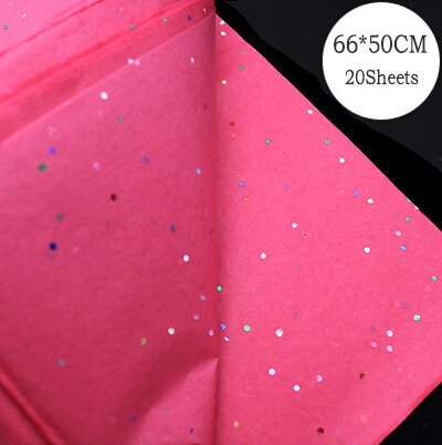 20 stk 50 x 70cm blomsterindpakningspapir stor prik farverigt tryk silkepapir indpakningspapir blomsterindpakningsmateriale: Glitterrød -50 x 66