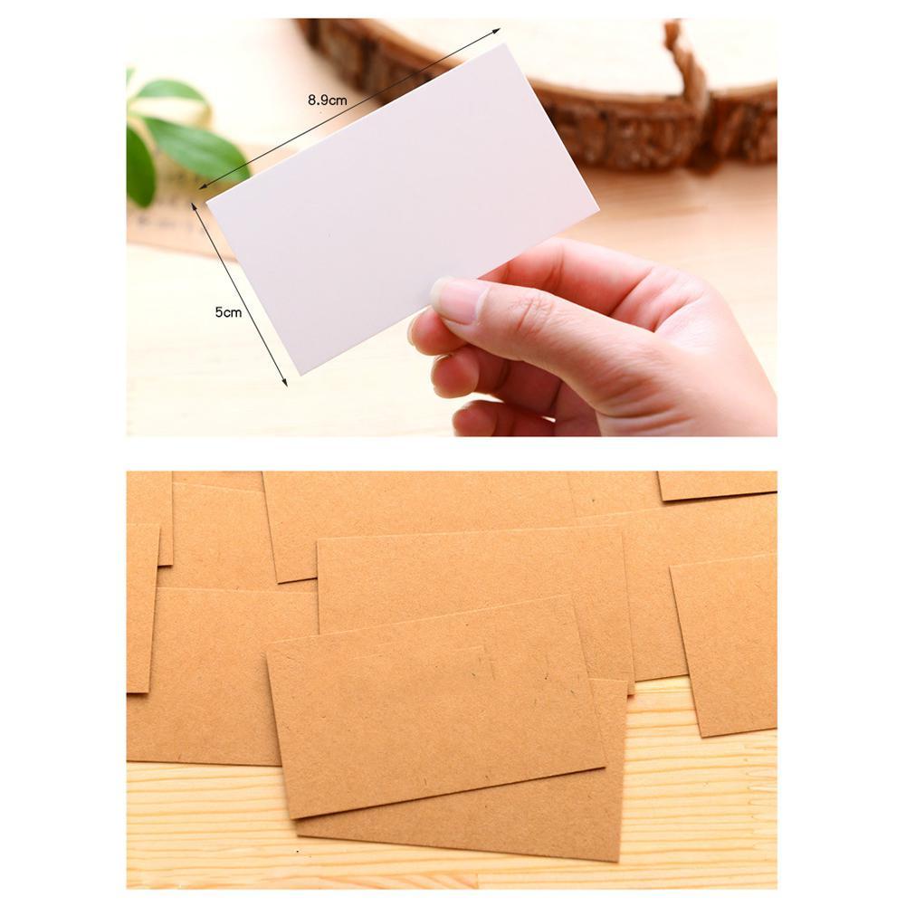100pcs Retro Double-sided Blank Kraft Paper Business Cards Word Card Message Card DIY Postcard Message Wedding Card Card