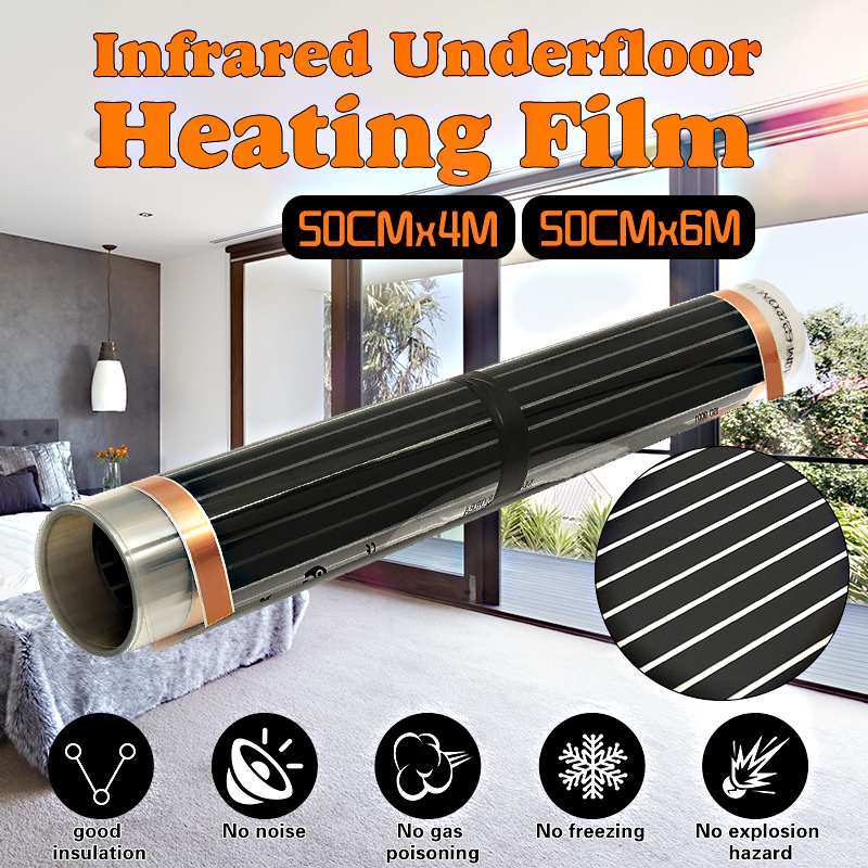 AC 220V Underfloor Infrared Heater Electric Floor Heating Film Floor Warmer Warm Mat Laminate / Solid Flooring Heating System