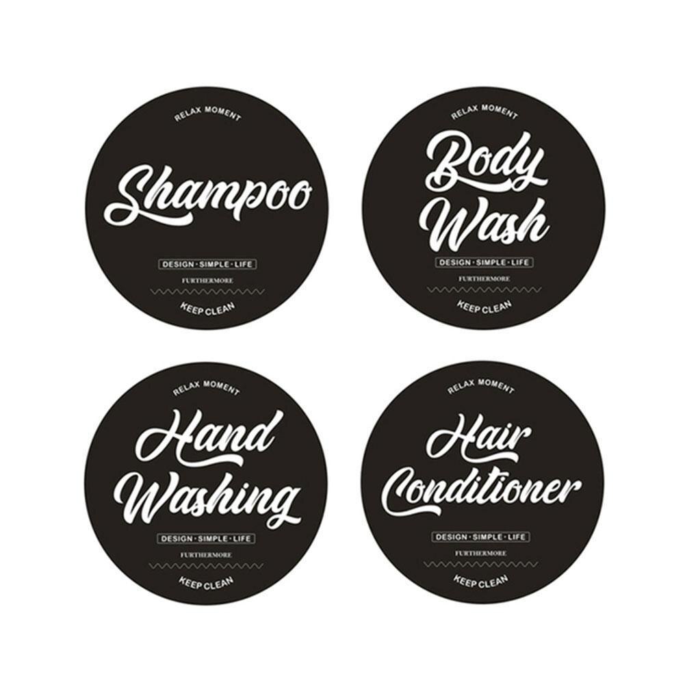 4pcs/set Bottle Label Sticker Household Shampoo Conditioner Bottle Label Waterproof Soap Shower Gel Dispenser Label Sticker