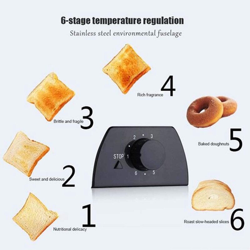 Toaster 2 Slice Stainles Steel Bread Extra Wide Slot Compact Toasters,Electrical Small Bread Machine for Waffles