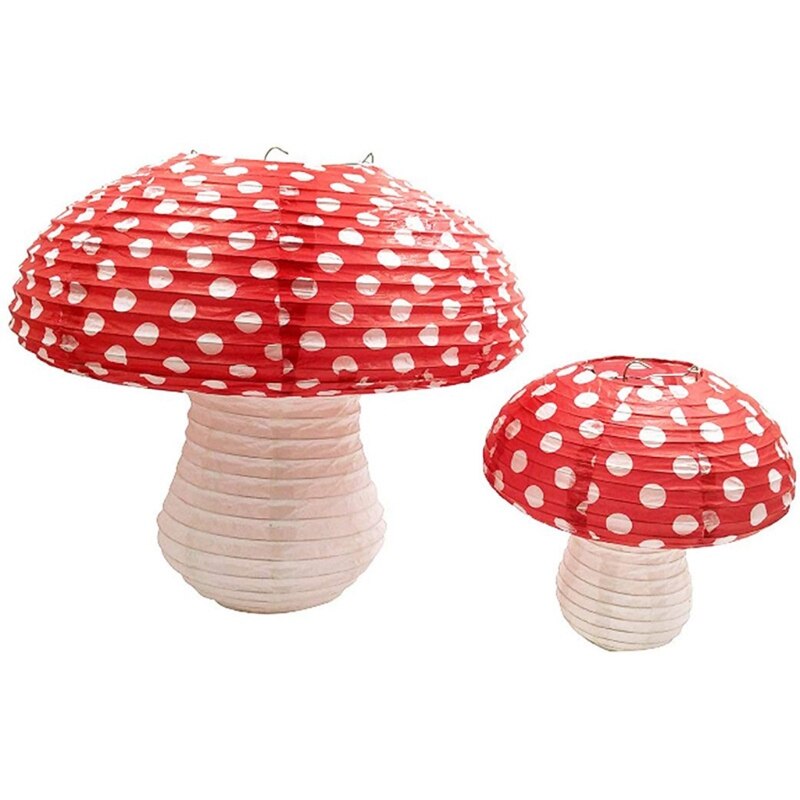 Grandes lanternes en papier en forme de champignon, décor de fête d&#39;anniversaire, arrière-plan 3D suspendu, ornement de champignon pour Baby Shower, garde de pépinière