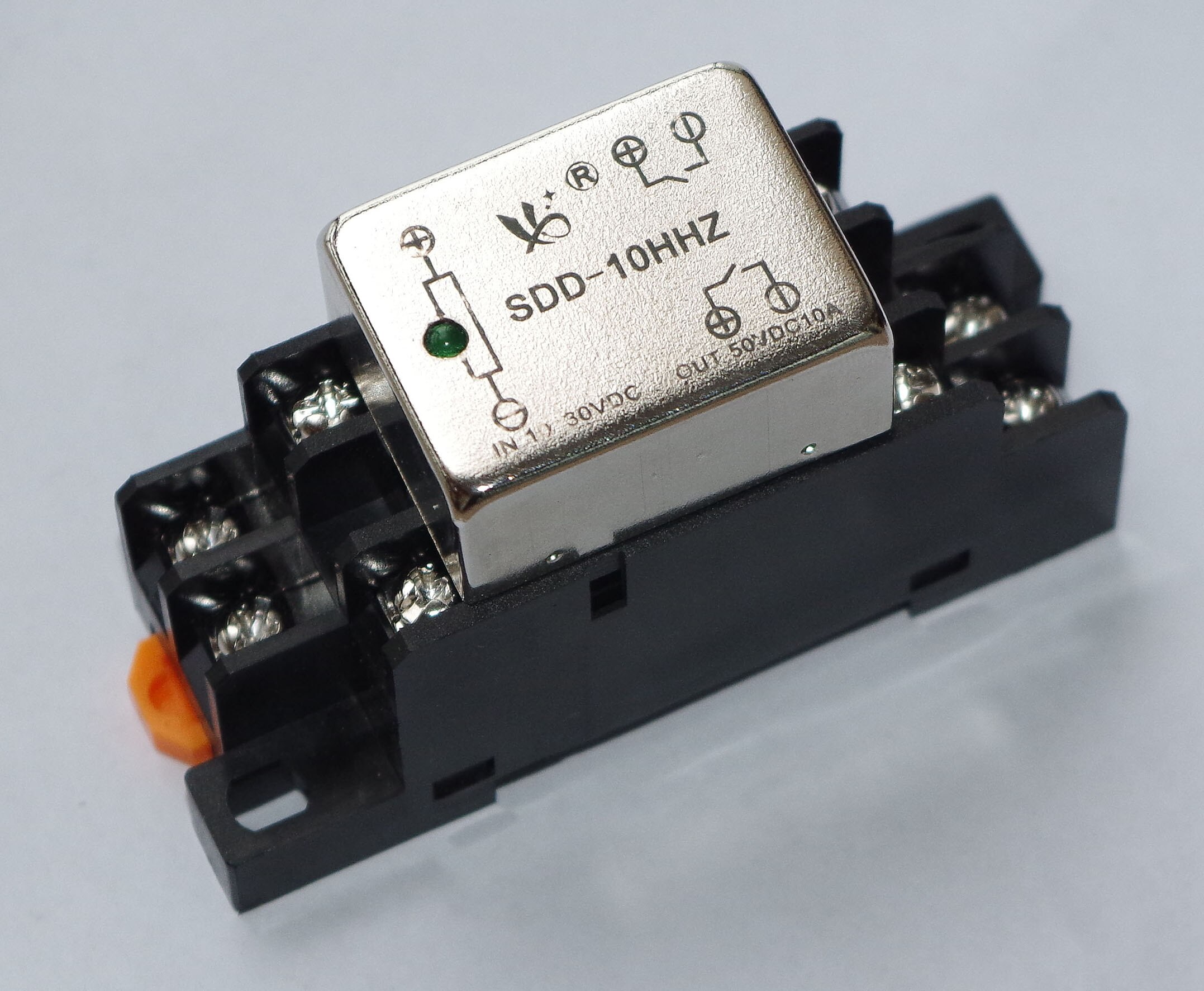 Ultra-small Two Normally Open 10A DC Relay Rail Installation SDD-10HHZ Output Parameter 0-50VDC10A