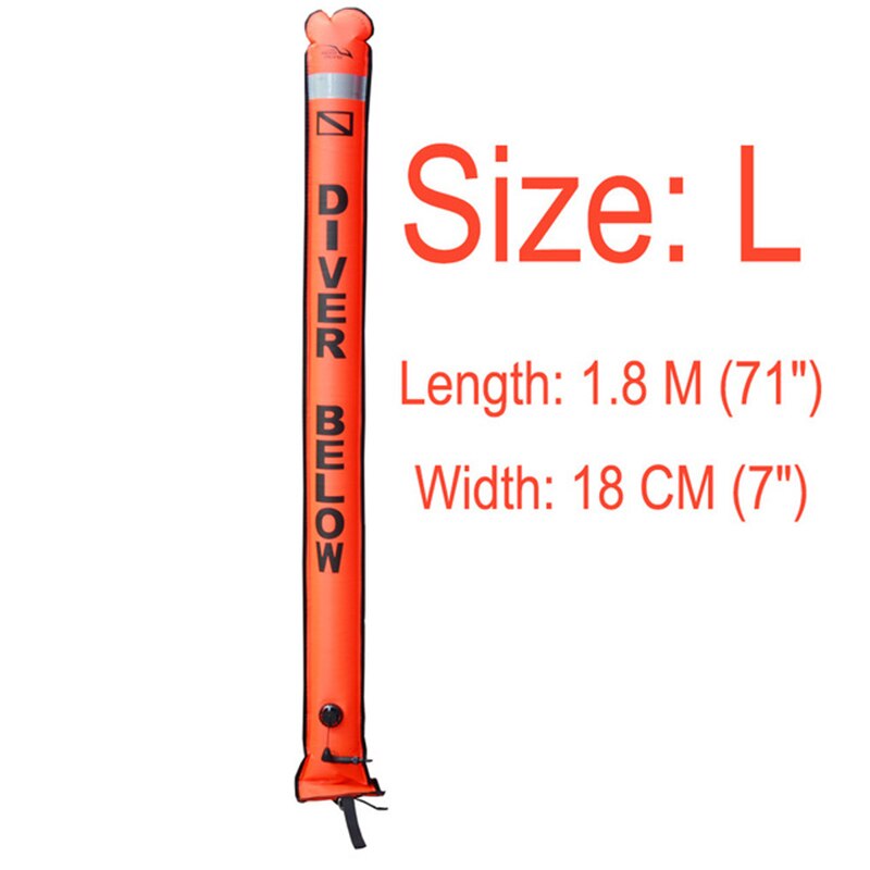 Diving SMB Signal 1.2M/1.5M/1.8M Diving Surface Marker Buoy Diver Below Scuba Diving Inflatable Signal Tube Safety Sausage: color 03