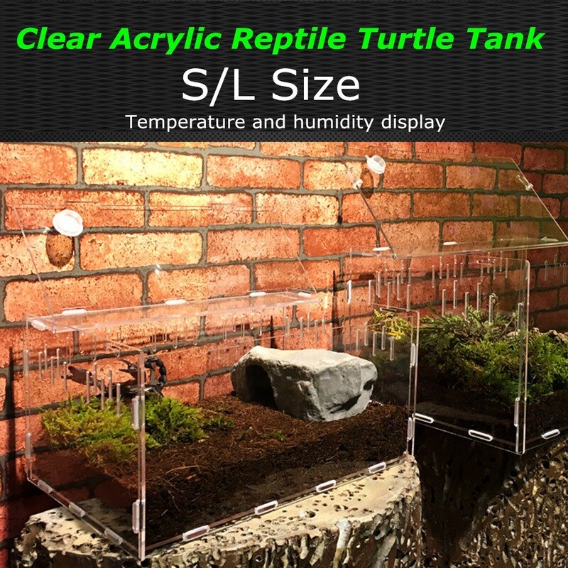 Boîte d'élevage transparente en acrylique, réservoir de reptiles, araignées, tortue, lézard, couvercle Vivarium, produit pour animaux de compagnie, Terrarium