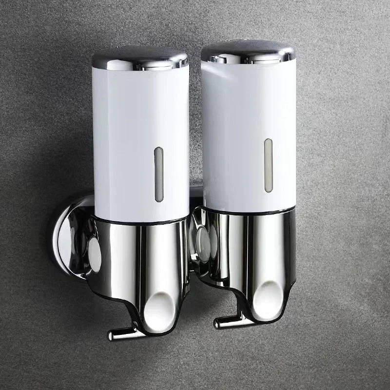 Dispenser di sapone Dispenser di shampoo Hotel Bagno WC Shampoo a parete Gel doccia Press Box Pompa per sapone Barile Liquido a mano: Black