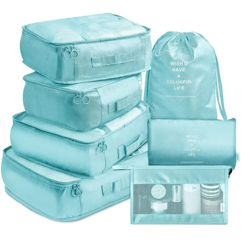 7-delige set reisorganisator opbergzakken koffer verpakking kubussen set koffers draagbare bagage kleding schoen netjes zakje opvouwbaar
