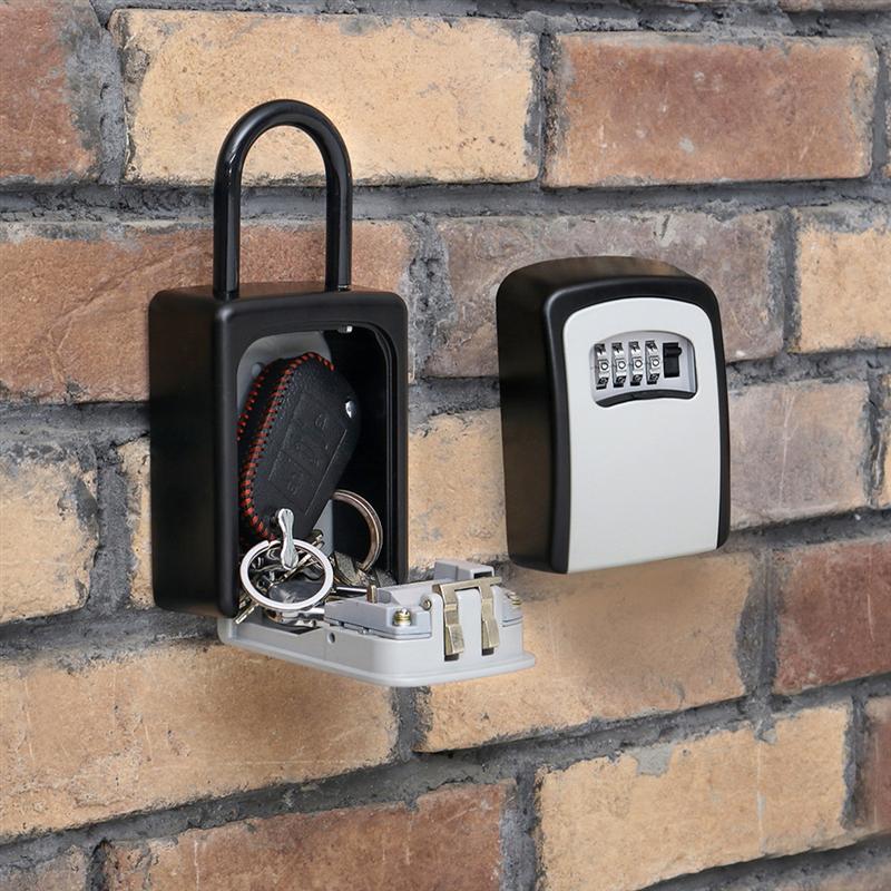 Safty Key Lock Box Set-Your-Own Combination Portable Aluminium Alloy Key Safe Box Secure Box Security Key Holder