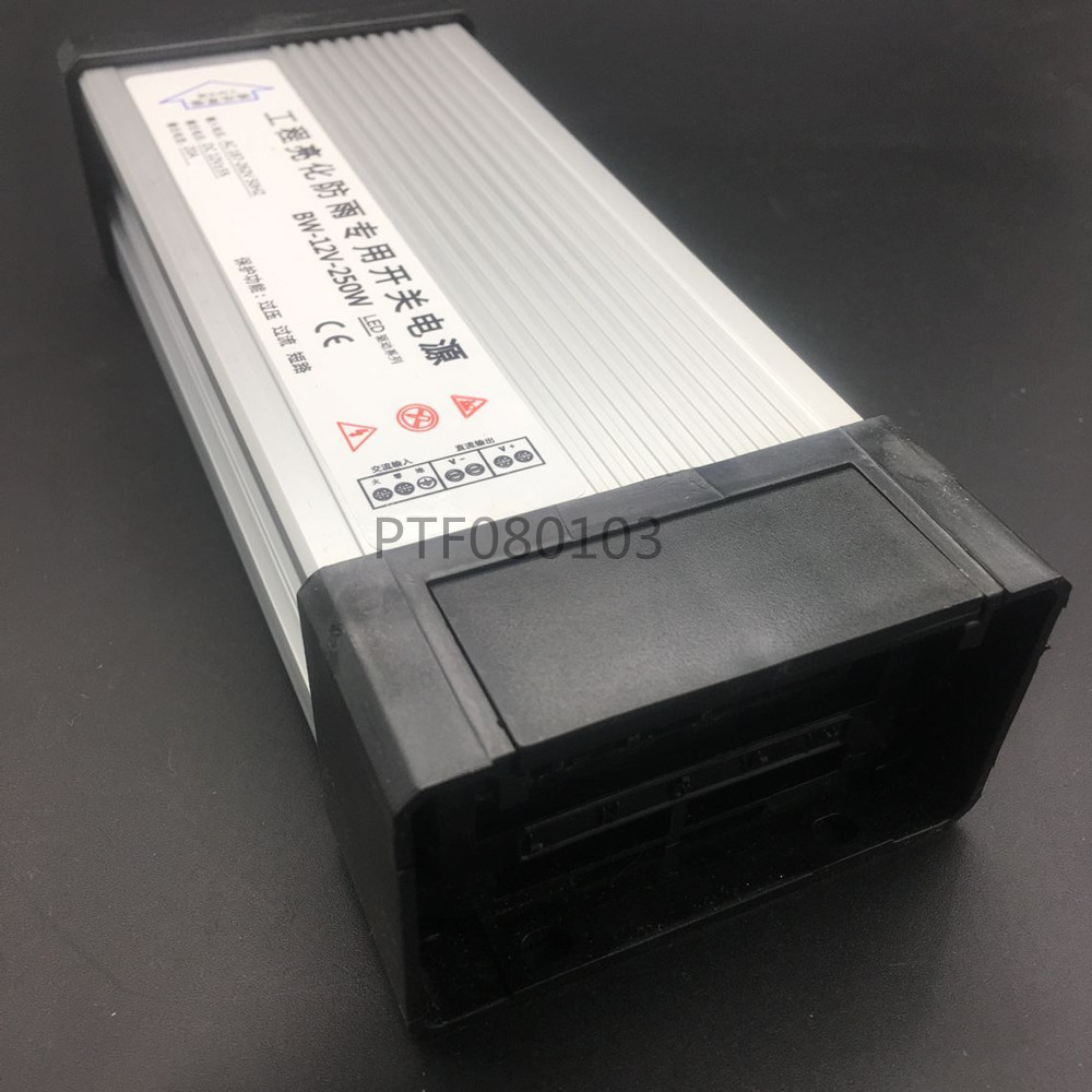 DC12V LED Outdoor Rainproof Power Supply 20.8A 250W LED Driver Lighting Transformers AC 220V 230V 240V input