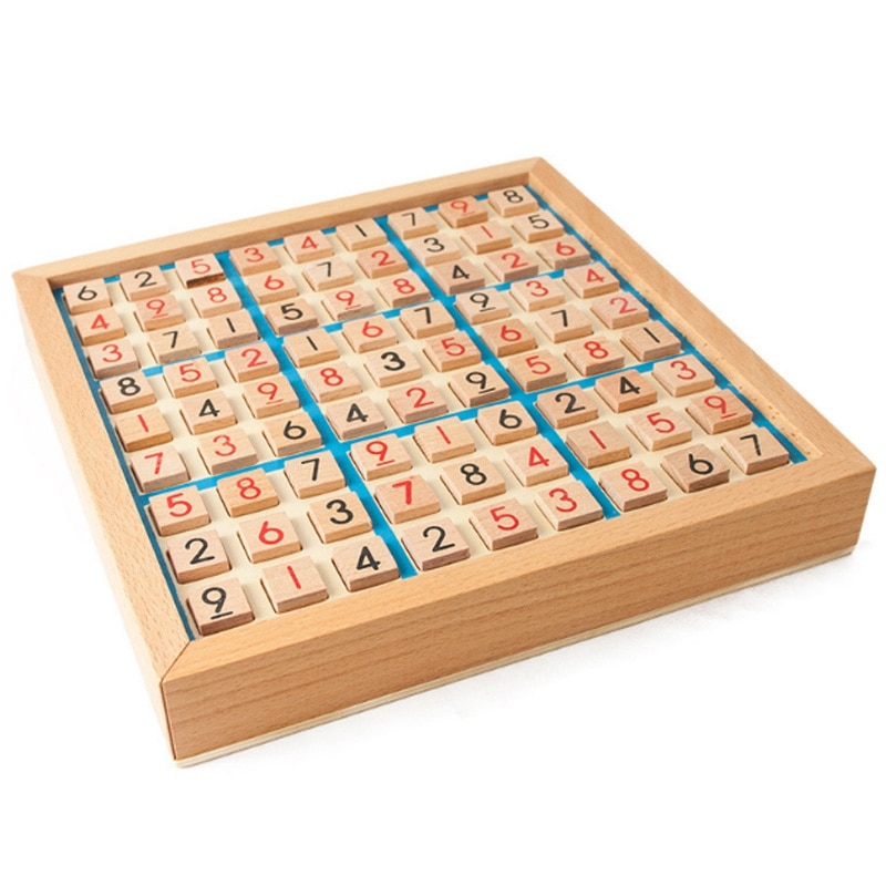 Les chiffres d'échecs de Sudoku 1 à 9 ne peuvent mettre qu'une fois dans n'importe quelle ligne de rangée et vérifier les jouets éducatifs en bois de fantaisie intelligents de jeux heureux