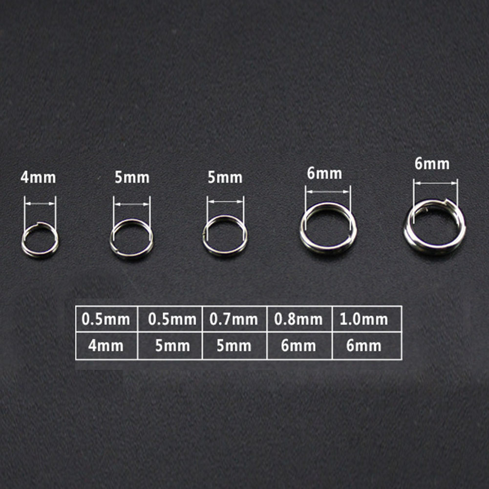 250/500 Stuks Vissen Split Ringen Lokken Ringen Zoutwater Terminal Tackles Split Ringen Roestvrij Staal Vissen Connectoren Snap Ringen