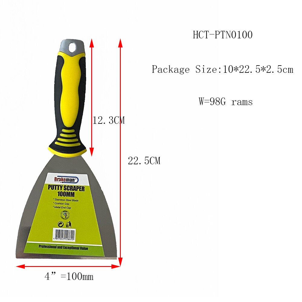 Putty Knife Stainless Steel 1'' Paint Tool Plastic Handle Plaster Shovel Filling Spatula Tang Scraper Wall Decoratio
