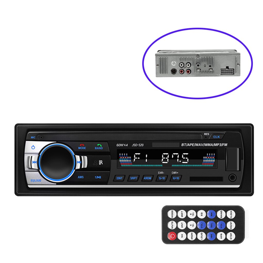 Bluetooth Car Stereo Audio In-Dash Aux Input Receiver Automotive SD USB MP3 Radio Media Player