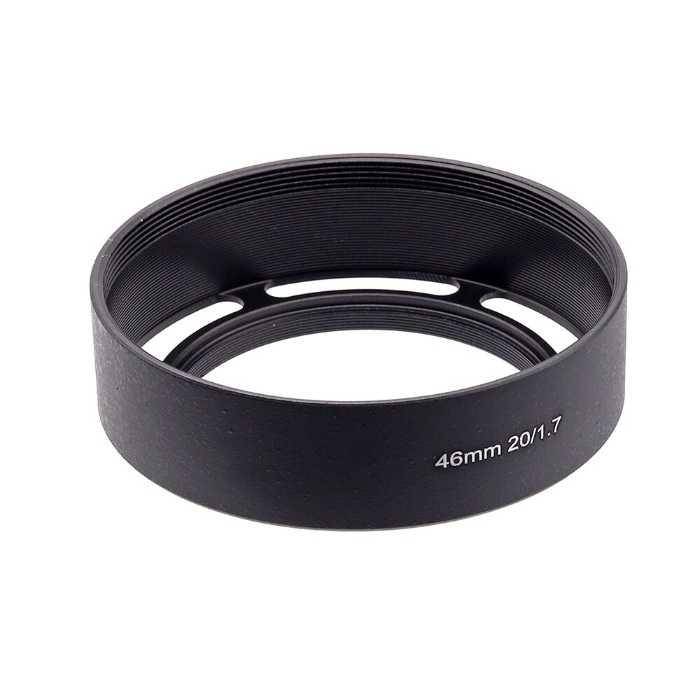 46mm Metal Vented Lens Hood with 58mm Hood Cap for Panasonic 20mm f1.7 ASPH lens and other lenses with 46mm filter thread